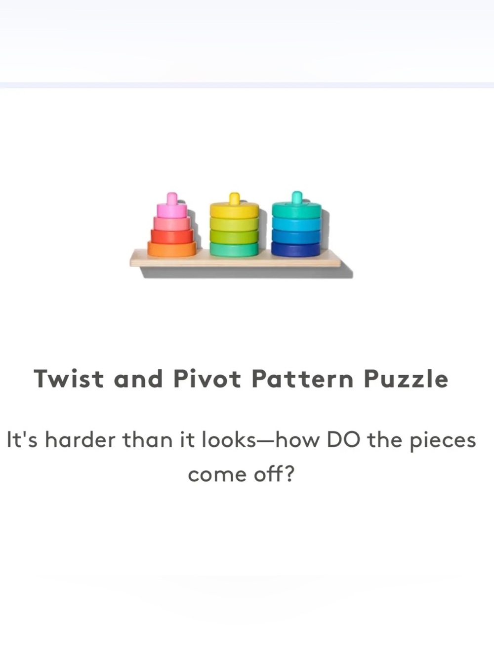 Twist & Pivot Pattern Puzzle from Lovevery's The Researcher Play Kit